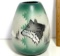 Native American Pottery Vessel with Wolf Scenery Signed on Bottom by Artist