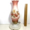 Pretty Vintage Milk Glass Lamp with Hand Painted Floral Shade