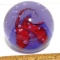 Pretty Purple & Red Paperweight with Numbers on Bottom