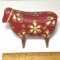 RARE Wooden Red Dala Painted Ewe Soltacka Folk Art Sculpture Made in Sweden