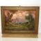 Vintage Framed Painting of Castle Scene