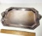 Impressive Dutch Silver Double Handled & Etched Edge Platter - Etched Scene All Around Edge