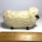 Adorable Sheep Figurine with Wooden Face & Legs & Fluffy Exterior