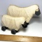 Pair of Wooden Rolling Sheep Decor