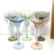 1920s Set of 5 Multi-Colored Champagne Coupes with Twisted Stems