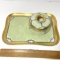 Pretty Vintage Porcelain Dresser Tray with Lidded Dish