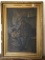 Large Antique Original Oil Painting of Man Hand Carving with Boy Signed by Artist in Ornate Frame