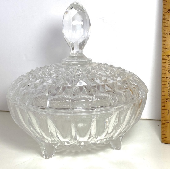 Crystal Footed & Lidded Candy Dish