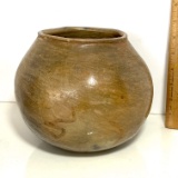 Early Pottery Vessel with Round Bottom & Zigzag Lines Possibly Native American