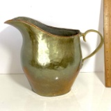 Vintage Hammered Brass & Copper Pitcher