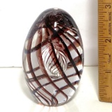 Swirled Glass Egg Paperweight