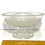 Clear Glass Compote with Embossed Ivy Design