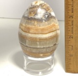 Pretty Alabaster Egg on Stand