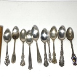 10 pc Sterling Silver Lot with Misc Antique Spoons & Small Fork