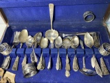 Large Lot of Early Silver Plated Flatware & Serving Utensils