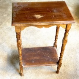 Early Wooden 2-Tier Side Table
