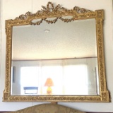 Huge Vintage Mirror with Ornately Carved Gilt Frame