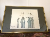 Signed by Native American Artist “Sam English” Print “The Gathering” & Numbered 18/400