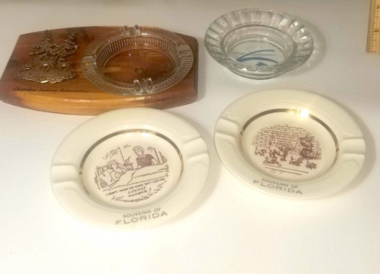 Lot of Four Novelty Souvenir Ashtrays