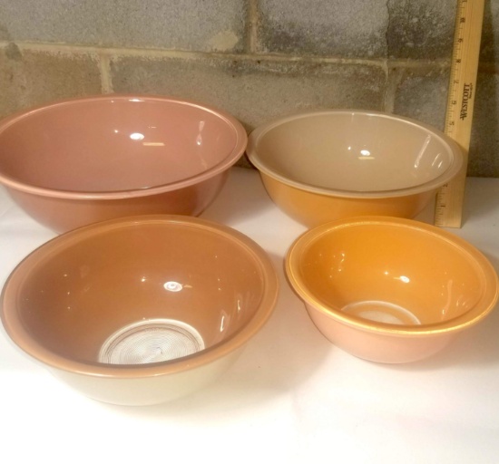 Set of Four Glass Pyrex Bowls