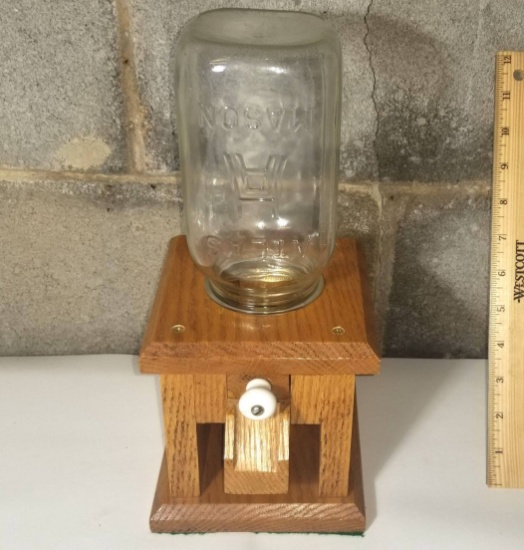 Wooden Mason Jar Candy Dispenser