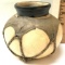 Vintage Handmade Southwestern Native American Clay Rawhide Covered Storage Vase