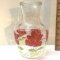 1950’s Rose Pattern Anchor Hocking Juice Carafe/Pitcher W/Glass Top