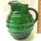 Vintage Forest Green Round Beehive Pitcher