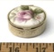 Small Porcelain Rose Gold Toned Filigree Pill Box