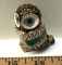 Vintage Welforth Enameled Pewter Owl Trinket Box with Swarovski Crystals