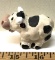 LEPS 1980 Handmade and Painted Miniature Pottery Cow Figurine