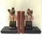 Precious Hand carved Wooden Kitty Bookends