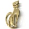 Gold Tone Exquisite Kitty Brooch with Bright Rhinestone Eyes