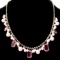 Vintage Pink Beaded Dangle Necklace