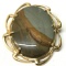 Beautiful Green and Brown Polished Agate Brooch