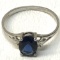 Sterling Silver Ring with Dark Blue Stone