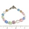 Multi Color Beaded Bracelet with Sterling Clasp