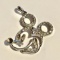 Adorable Silver Tone Mickey Mouse Pendant with Clear Stones