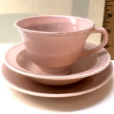 1940’s Genuine Lu-Ray Pastels Cup, Saucer And Dessert Dish