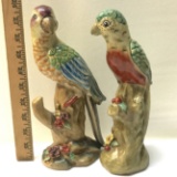 Vintage Parrot Figurine Pair