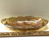 Indiana Glass Amber Lily Pad Pattern Carnival Pickle Dish
