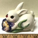 Precious Vintage Small Rabbit Figurine with Ladybug