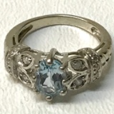 Sterling Silver RJ Graziano Blue Stone Ring