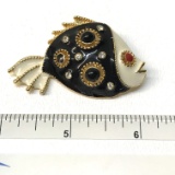 Cute Fish Brooch with Red Eye