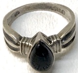 Navajo Southwest Ted Ott Sterling Silver Black Onyx Ring
