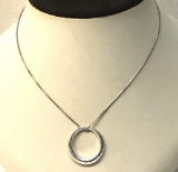 Sterling Silver Chain on Sterling Silver “Mom” Pendant