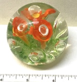 Floral Art Glass Paper Weight