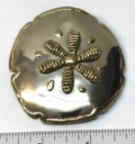 Gold and Silver Tone Sand Dollar Pin/Slider