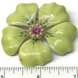 Beautiful Green Flower Brooch