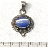 Sterling Silver Pendant with Blue Stone